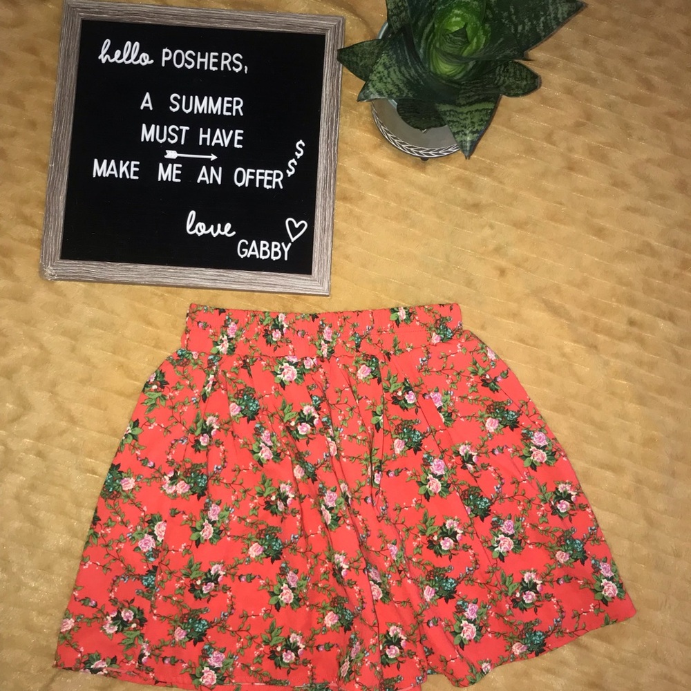 Pink Skirt with Flowers